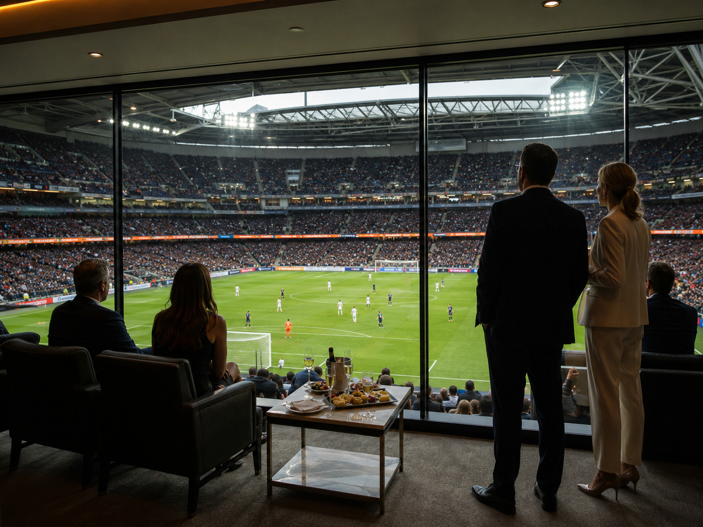 Premium private hospitality setting for a confidential skybox enquiry